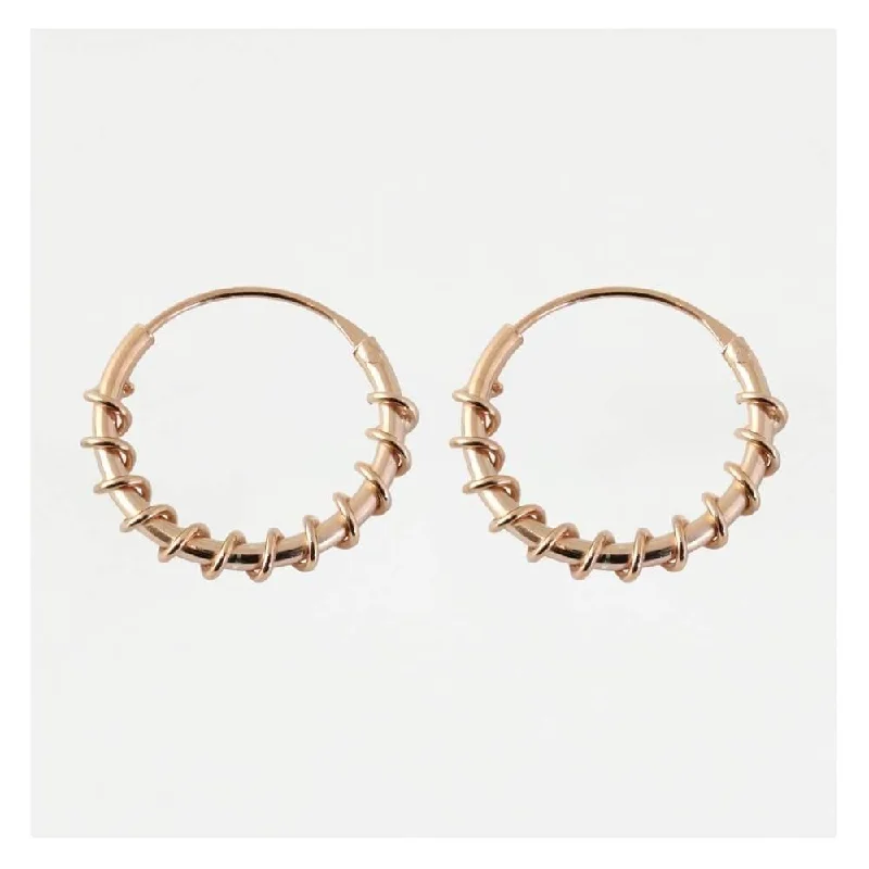 Chic Drop Earrings-Kingsley Ryan Rose Gold Vermeil Rope Twist Hoop Earrings