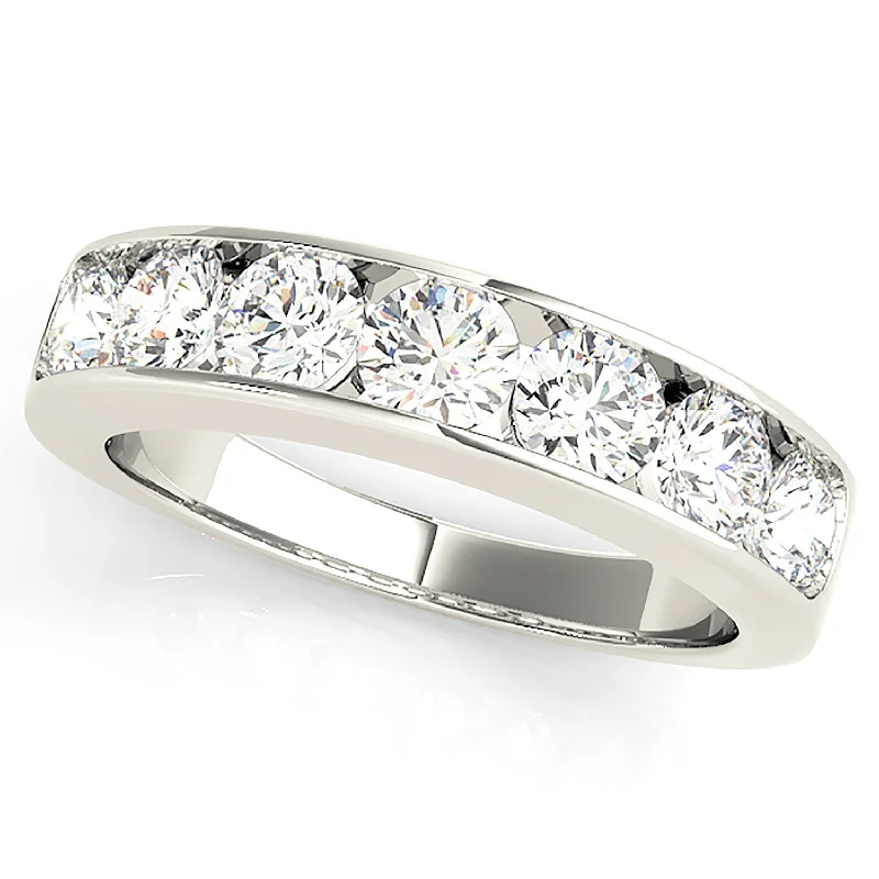 Classic Gemstone Wedding Band-1.00 ctw. Channel Set Round Diamond Wedding Band