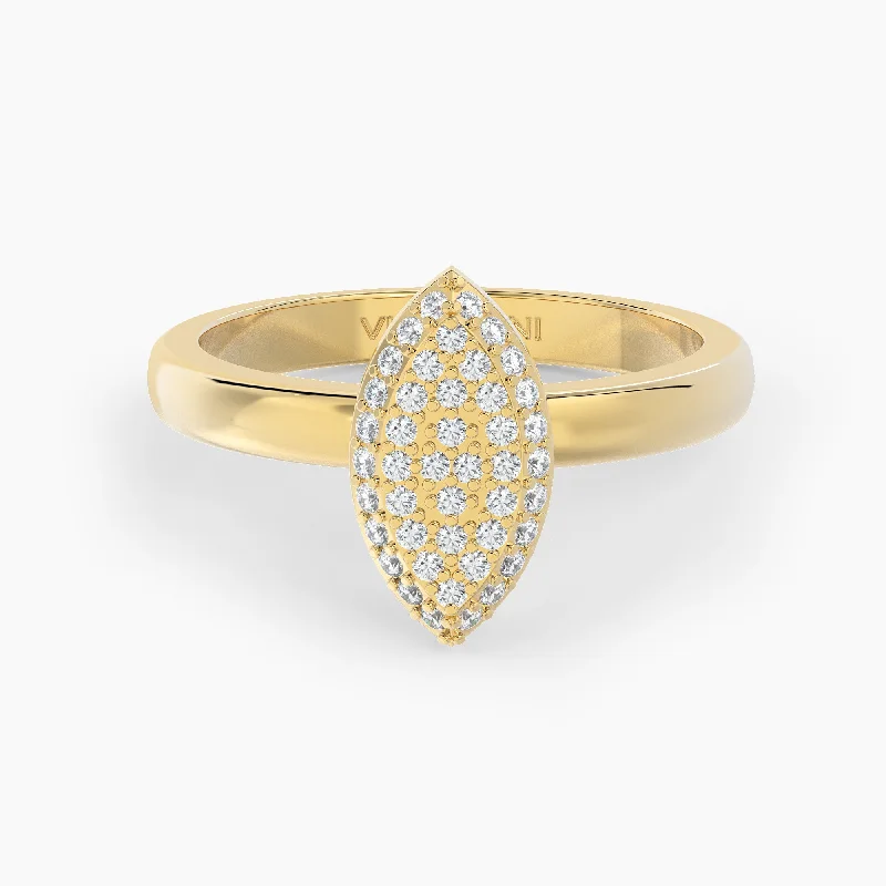 Handmade Engagement Ring-Marquise Shaped AMoré Pavé Ring With 0.35 ct. Diamonds