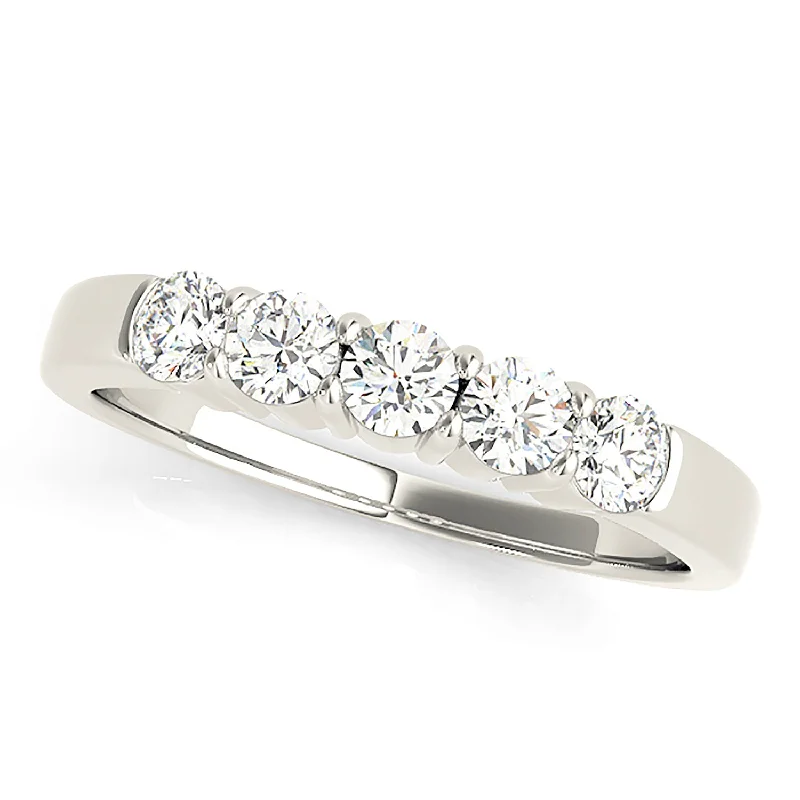 Modern Cocktail Ring-1.25 ctw. Round Diamond Wedding Band 5 Stone Anniversary Ring