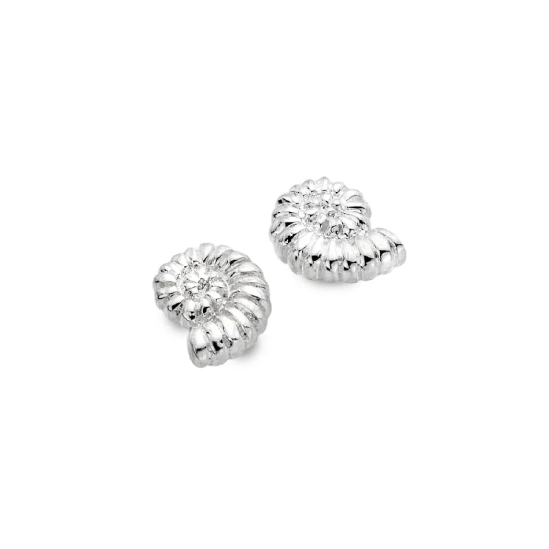 Glamorous Drop Earrings-Sea Gems Ammonite Shell Stud Earrings