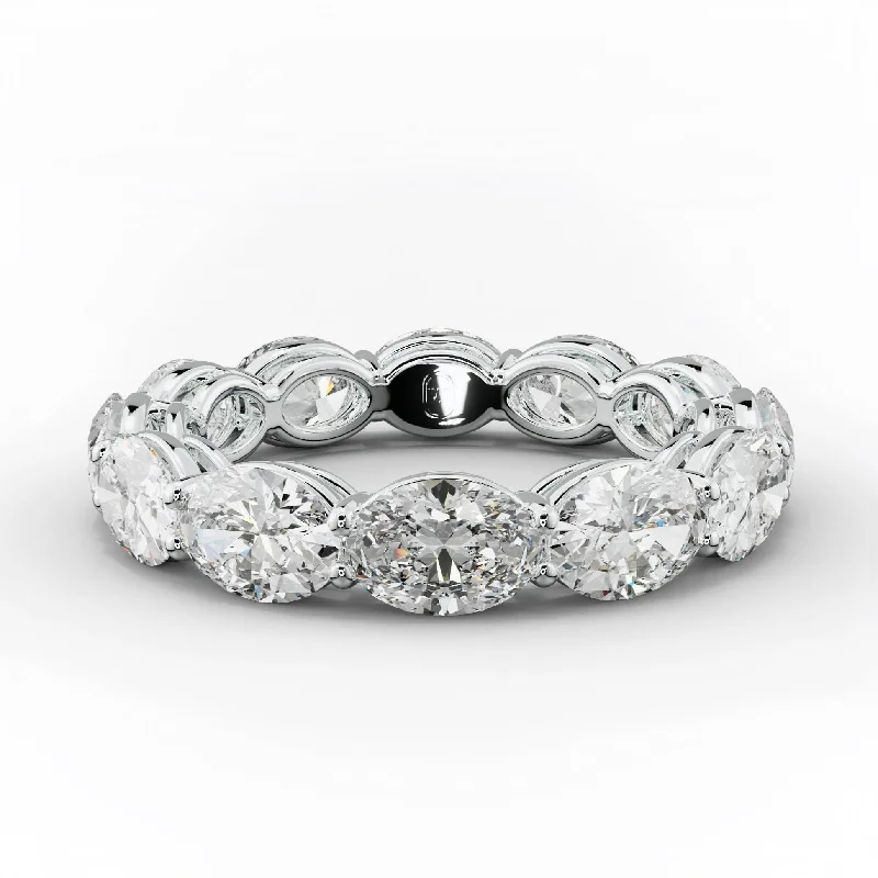 Artistic Design Ring-4.0 Carat East West Oval Cut Diamond Eternity Band