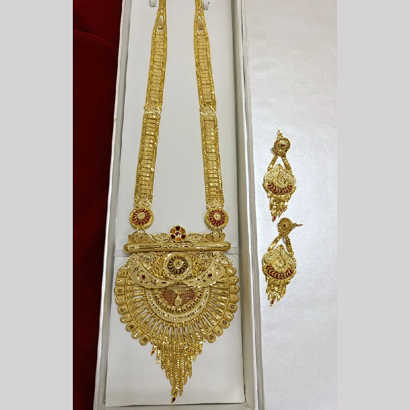 Luxury Gold Necklace-Pari Art Jewellery Forming Long Necklace Set