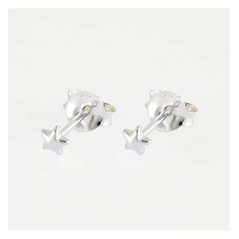 Custom Birthstone Earrings-Kingsley Ryan Sterling Silver Tiny Star Stud Earrings