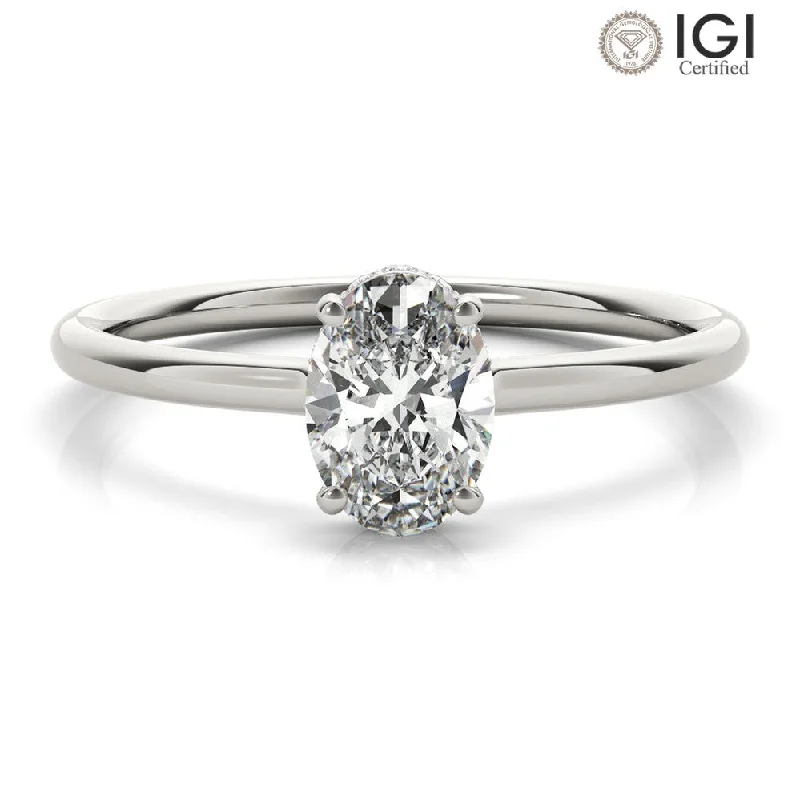 Luxurious Wedding Ring-Aimee Oval Lab Grown Diamond Solitaire Engagement Ring IGI Certified