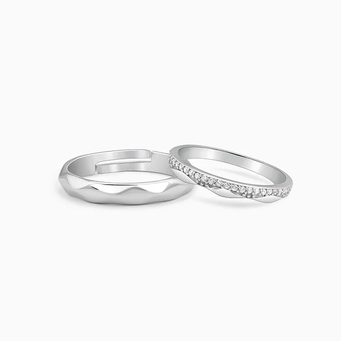 Classic Gold Band Ring-Silver Forever Us Couple Bands