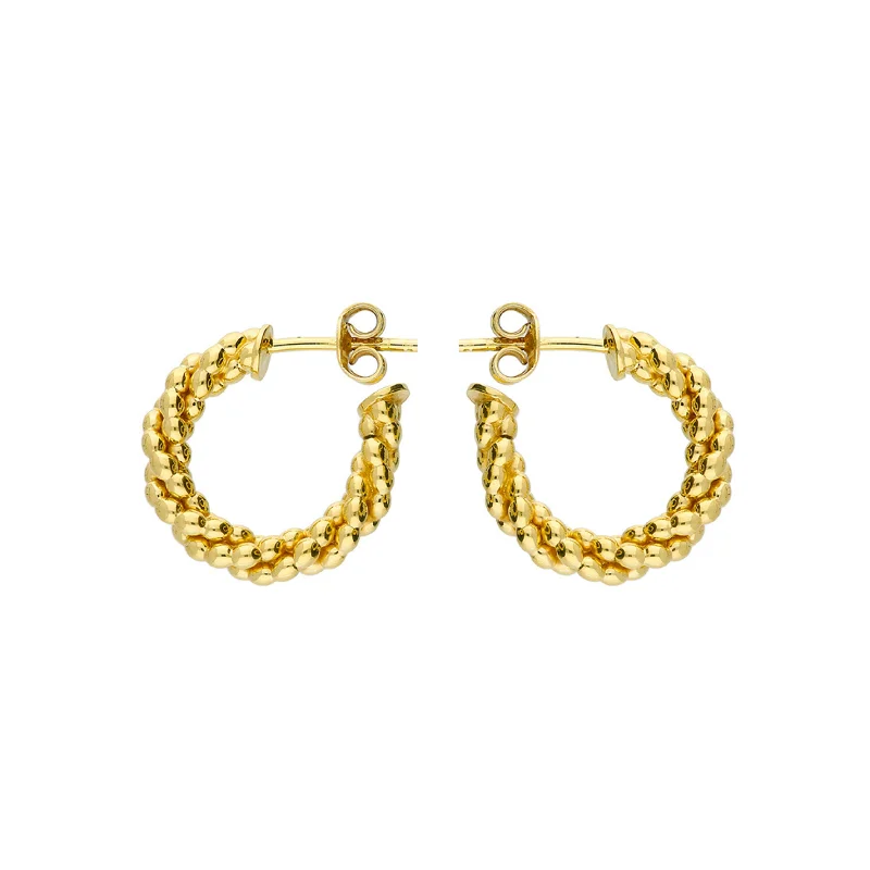 Hoop Earrings with Diamonds-Dainty London Gold Barnacle Huggie Hoop Earrings