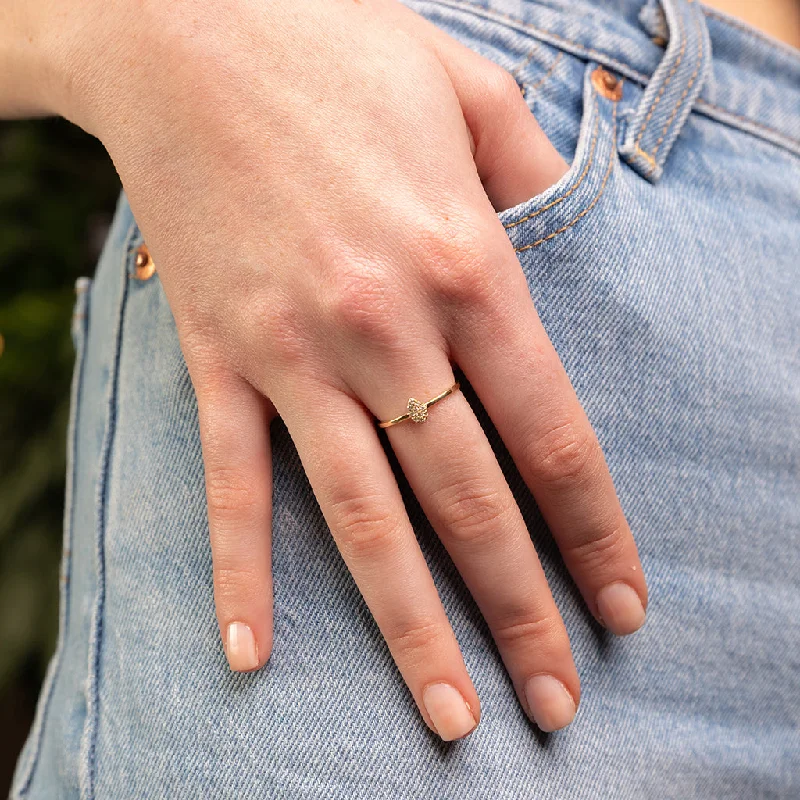 Personalized Couples Rings-Minimalist Pear Diamond Ring - Genesis No. 1