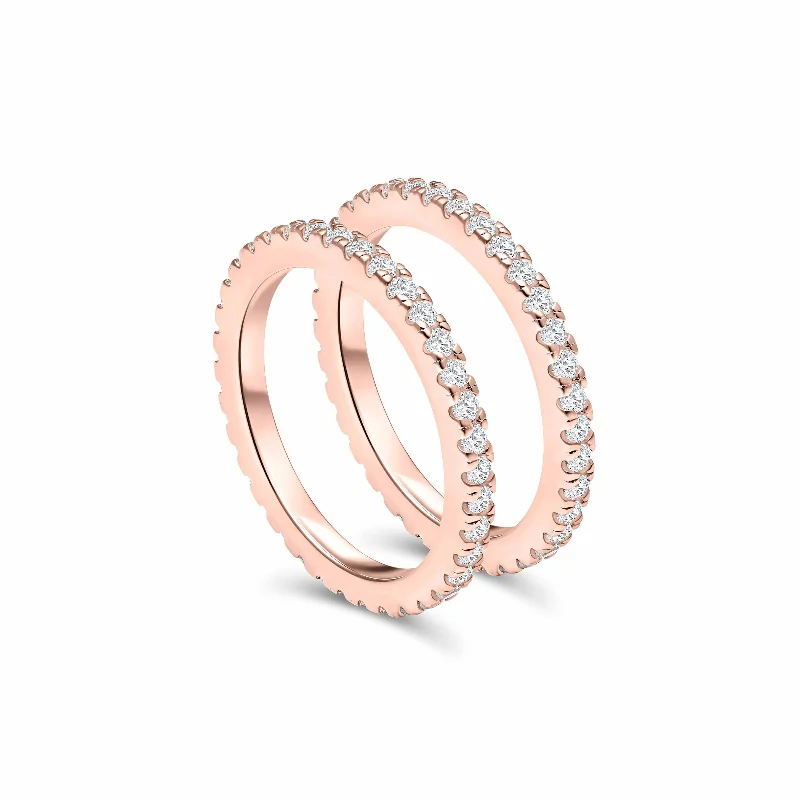 Rose Gold Engagement Ring-The Promise Stacking Set - Rose Gold