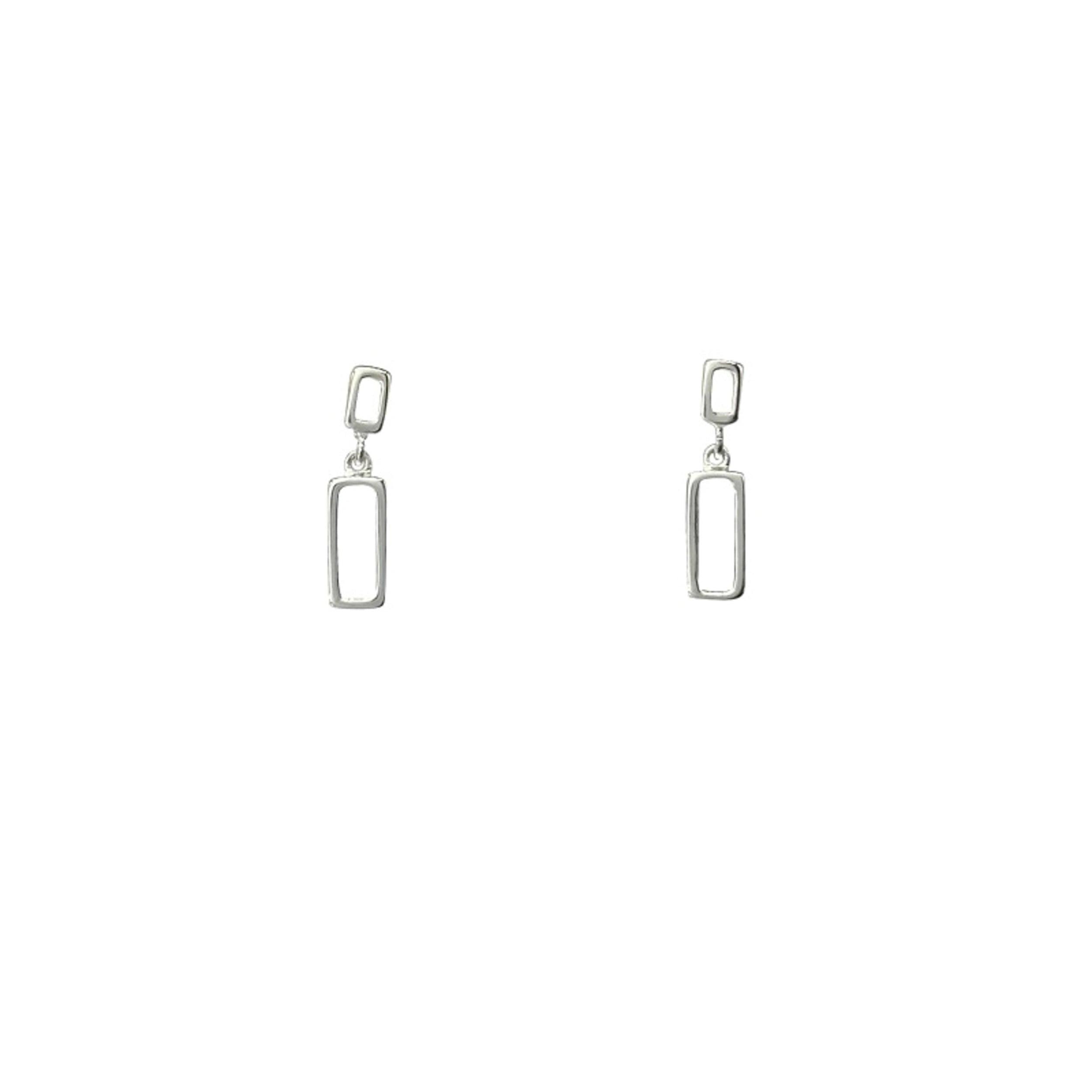 Gold and Diamond Earrings-Silver Shapes Drop Earrings