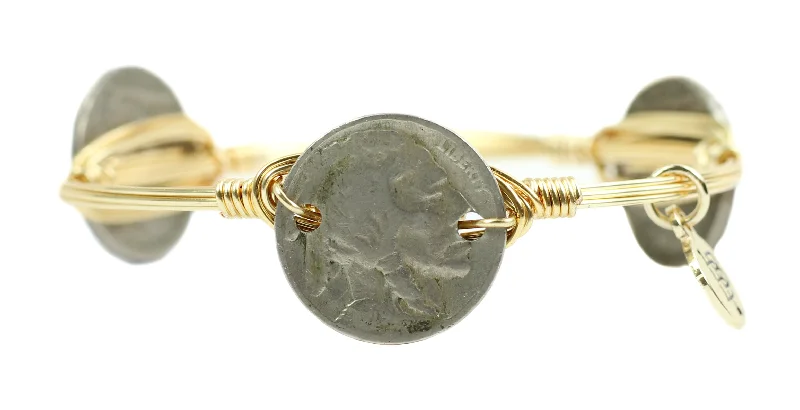 Modern Gemstone Bangles-The Buffalo Nickel Bangle Bracelet