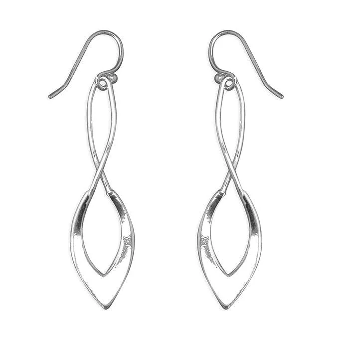 Big Statement Earrings-Sterling Silver Twist Drop Earrings