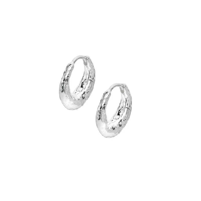 Chic Hoop Earrings-Sea Gems Sterling Silver Ocean Nomad Huggie Hoop Earrings