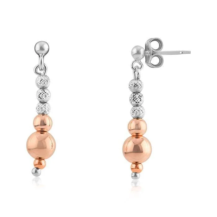 Earrings with Natural Stones-Lavan Rose Gold and Sterling Silver Drop Earrings