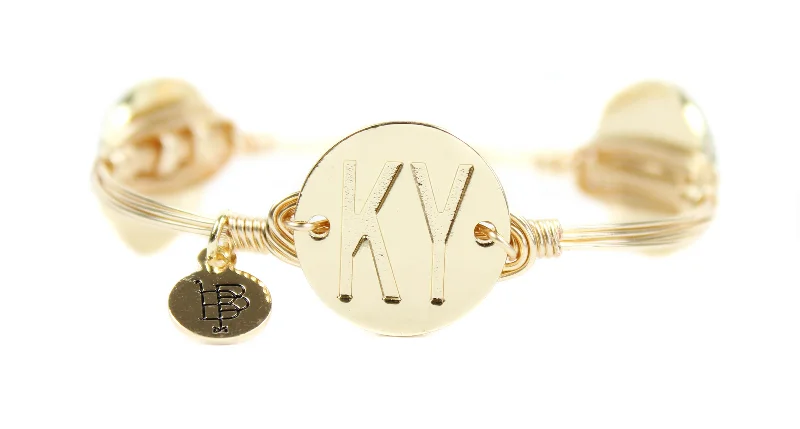 Lightweight Bangles-The Gold Kentucky Initial Bangle Bracelet