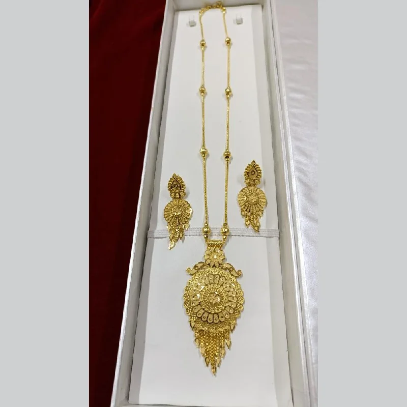 Modern Gold Necklace-Pari Art Jewellery Forming Long Necklace Set