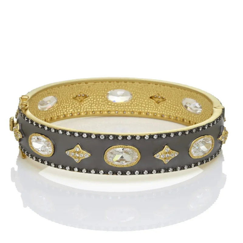 Chunky Bangle Bracelets-OH SO GORGEOUS Wide Hinge Bangle