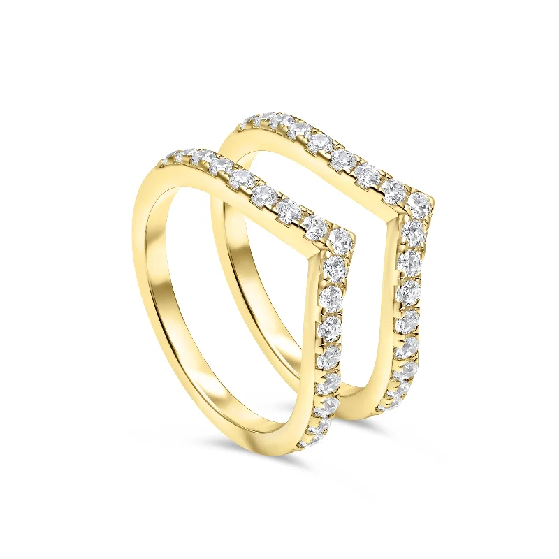 Modern Silver Ring-The Zoey Stacking Set - Gold