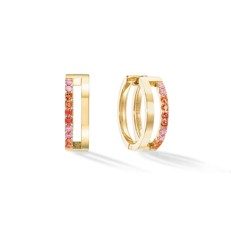 Classic Pearl Stud Earrings-Coeur De Lion Eternal Unity Gold Red Hoop Earrings