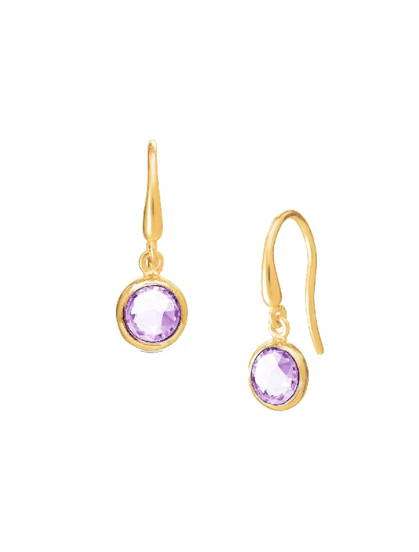 Celestial Star Earrings-Luceir Amethyst Stud Earrings - 18ct Gold Vermeil