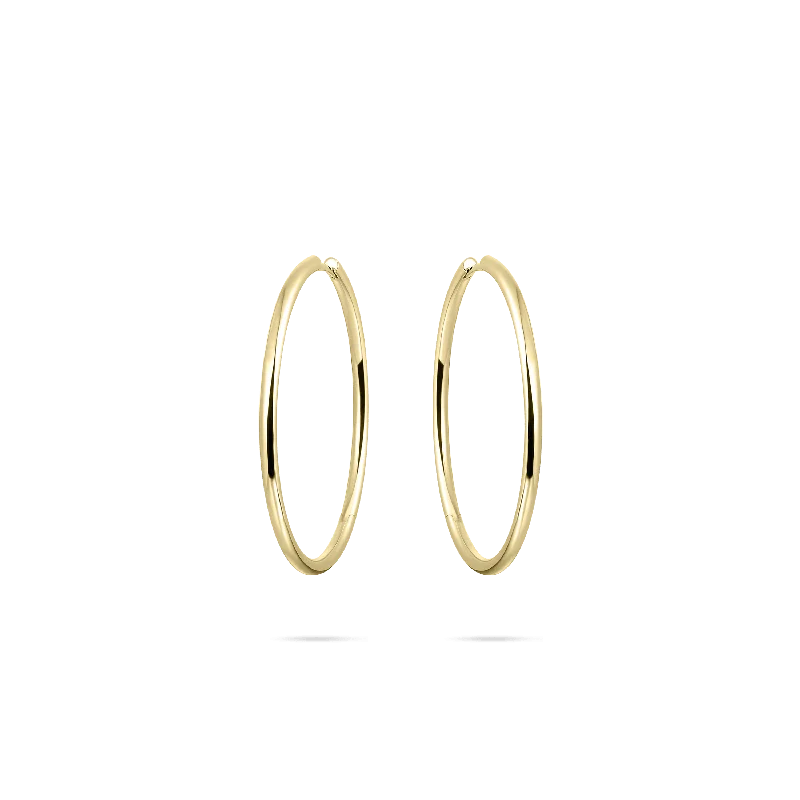 Modern Chain Earrings-40mm Gold Vermeil Sterling Silver Ultra Maxi Hoop Earrings