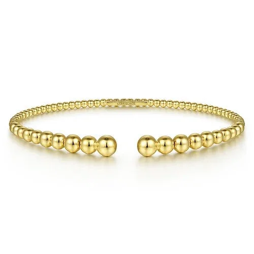 Large Statement Bangles-14K Yellow Gold Bujukan Open Bangle