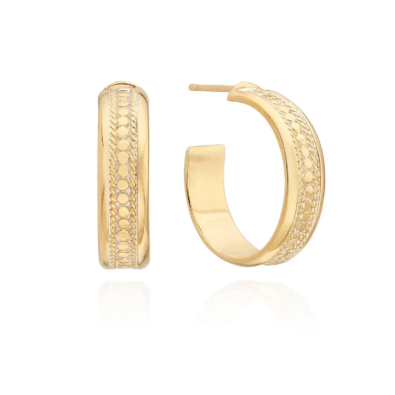 Butterfly Gold Earrings-Anna Beck Smooth Rim Hoop Earrings