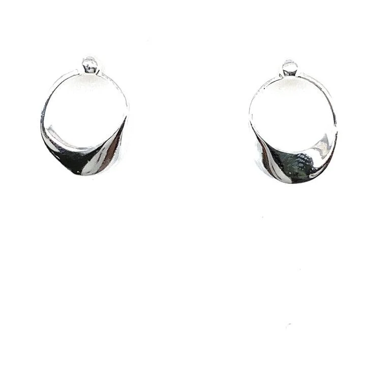 Artisan Silver Earrings-Silver Open Mobius Style Stud Earrings