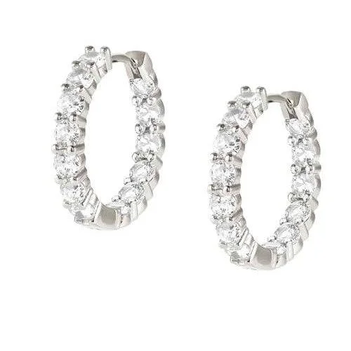 Simple Gold Hoop Earrings-Nomination Chic & Charm Silver and Cubic Zirconia Hoop Earrings