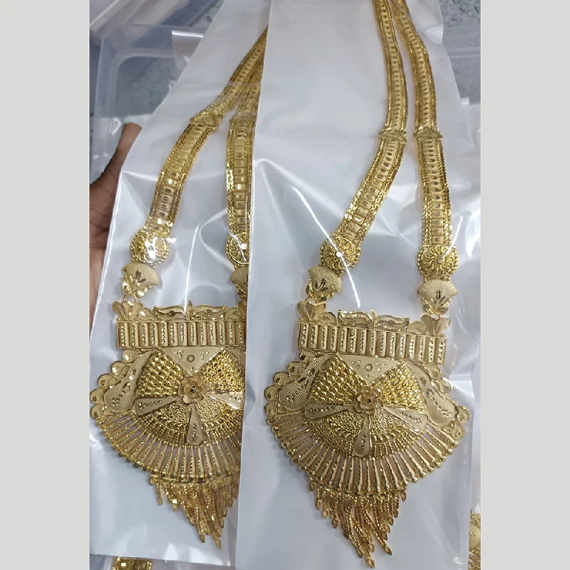 Gold Rope Necklace-Pari Art Jewellery Forming Long Necklace Set (1 Piece Only)