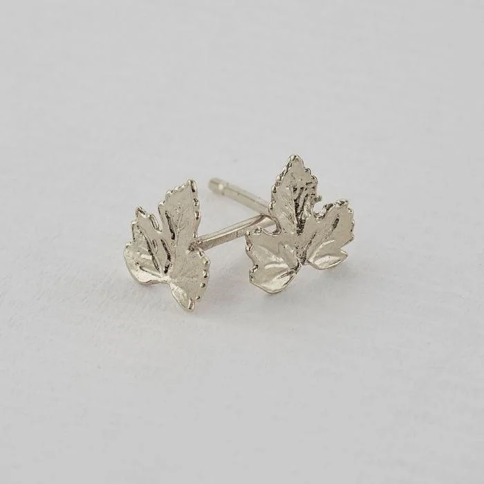 Elegant Gemstone Earrings-Alex Monroe Vine Leaf Stud Earrings