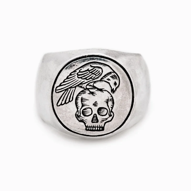 Adjustable Gold Ring-All Men Must Die Signet