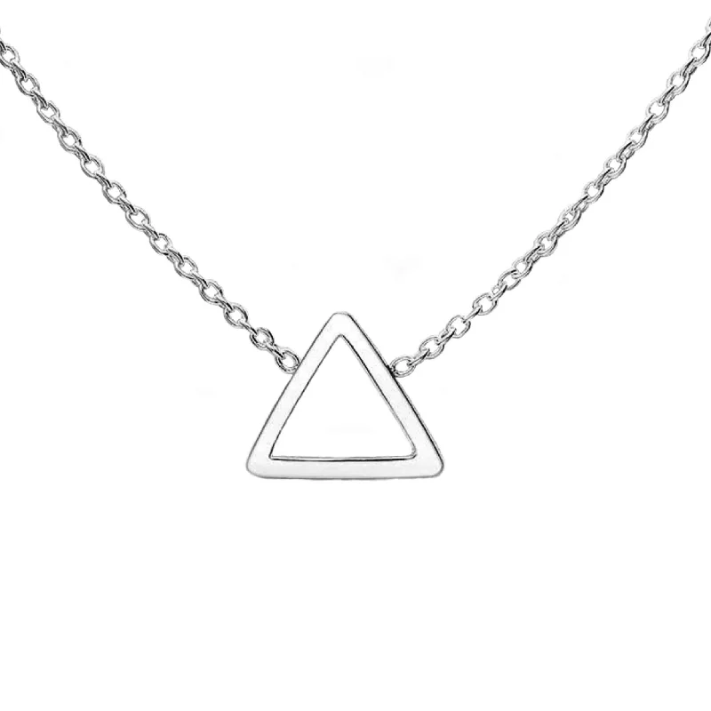 Choker Necklace for Women-Sterling Silver Triangle Necklace