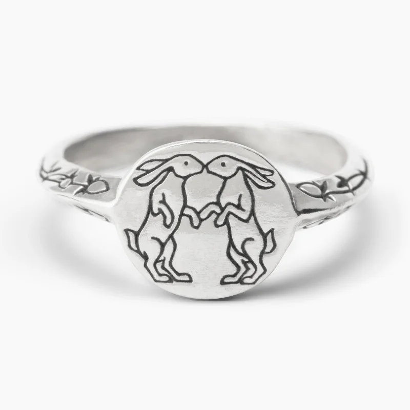 Luxury Gold Ring Set-Kissing Rabbits