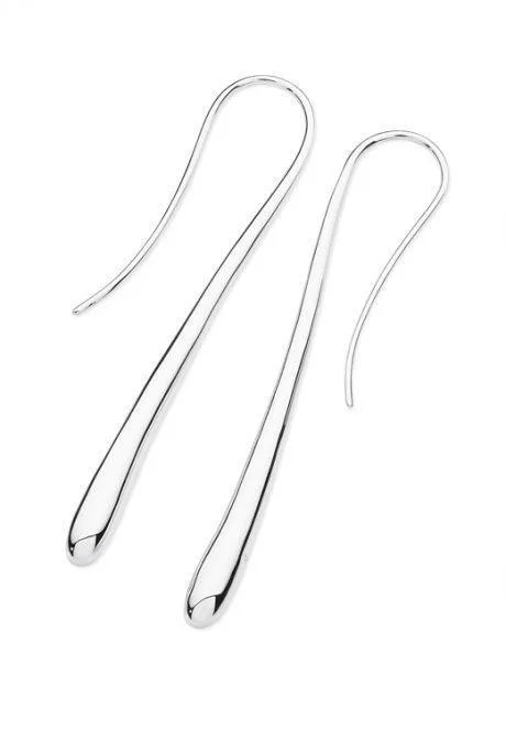 Large Silver Hoop Earrings-Lucy Q Long Solid Drop Earrings