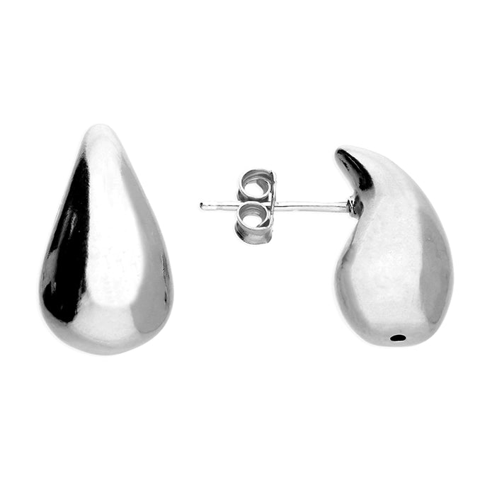 Luxurious Sapphire Earrings-Sterling Silver Pear Drop Stud Earrings