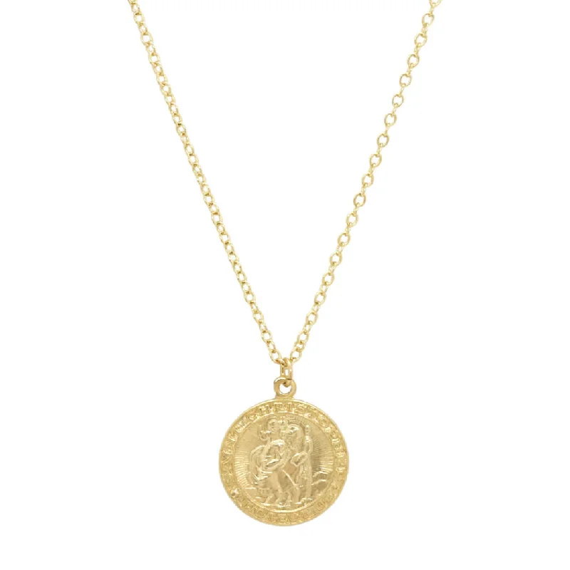 Rose Gold Layered Necklace-Saint Christopher Necklace - Medium