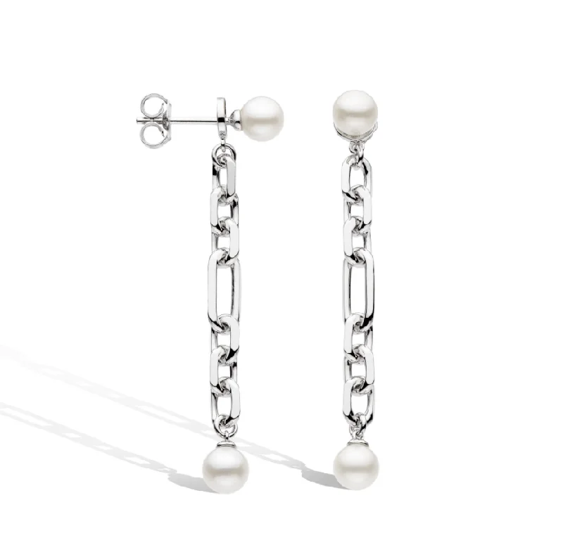 Elegant Sapphire Earrings-Kit Heath Revival Astoria Figaro Pearl Chain Link Drop Earrings