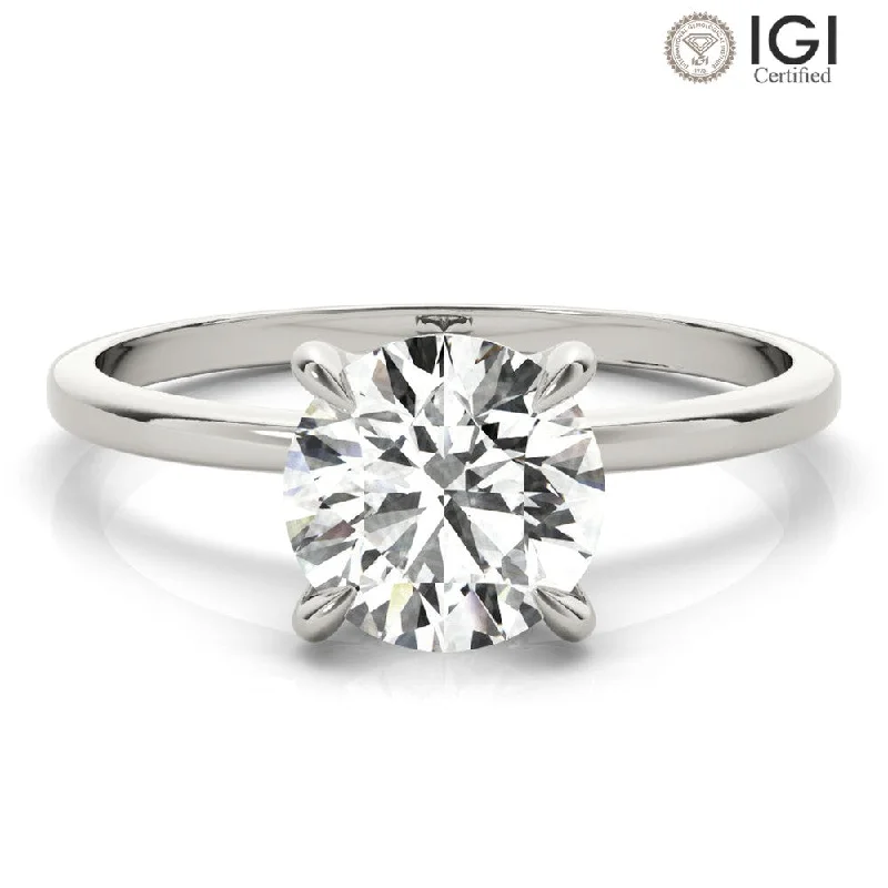 Handmade Promise Ring-Averie Round Lab Grown Diamond Solitaire Engagement Ring IGI Certified