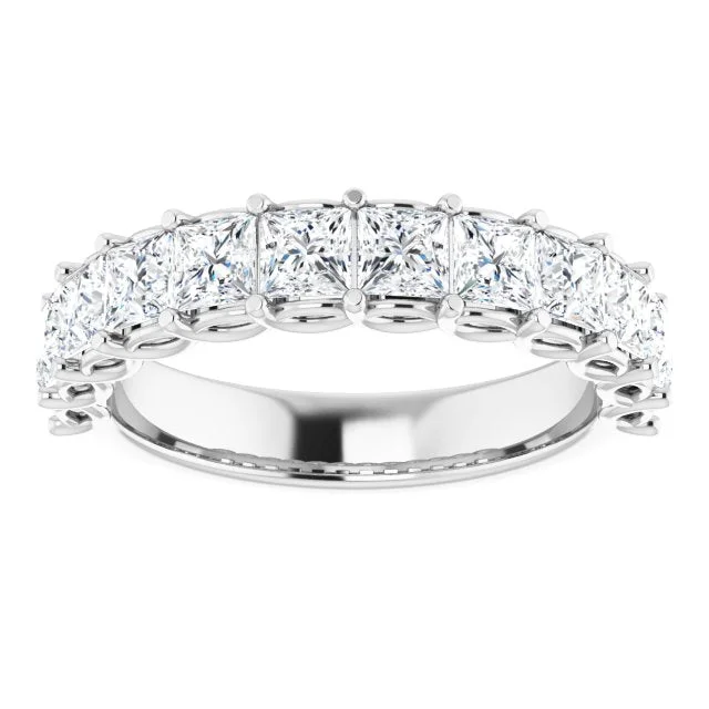 Romantic Heart Ring-2.16 ct. Princess Cut Diamond Wedding Band