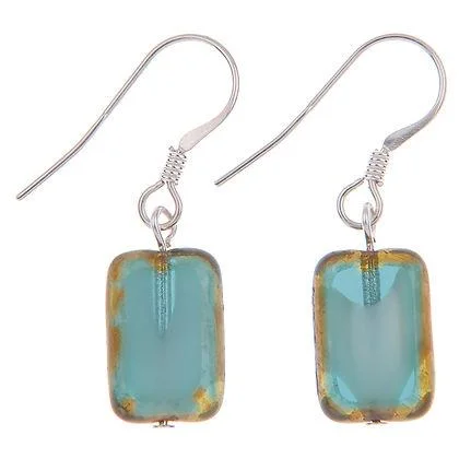 Vintage Inspired Earrings-Carrie Elspeth Turquoise Picasso Drop Earrings