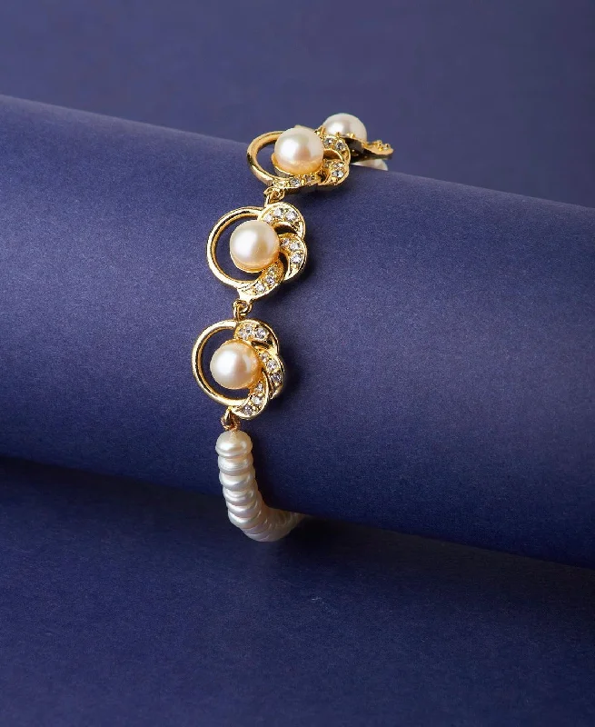 Luxury Pearl Bracelets-Floral Real Pearl Bracelet