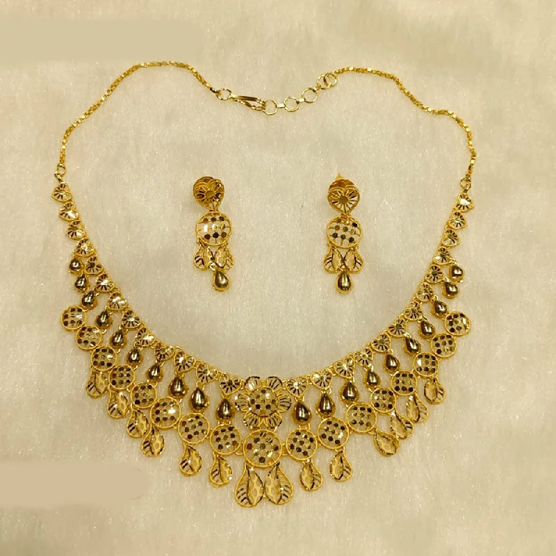 Gold Pendant Necklace for Women-Sunrise Gold Forming Necklace Set