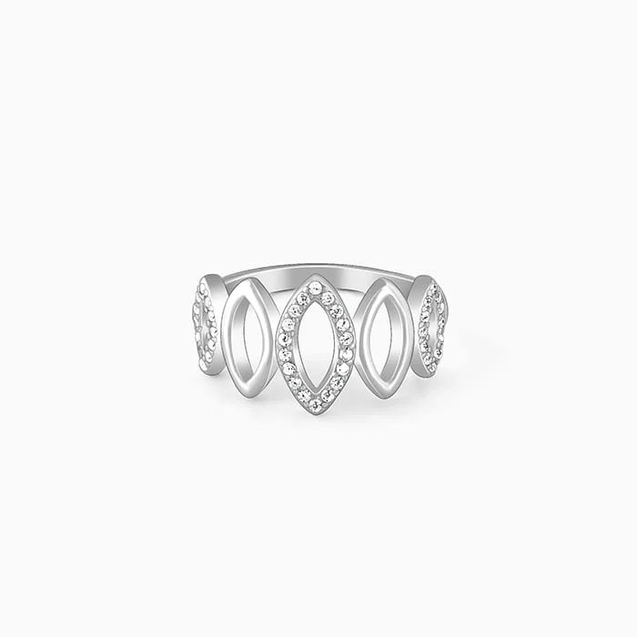 Gemstone Promise Ring-Silver Marquise Shape Ring