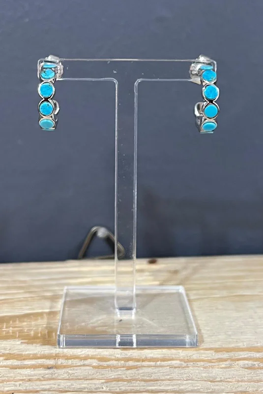 Pink Gemstone Earrings-Unique & Co Sterling Silver Turquoise Stud Earrings