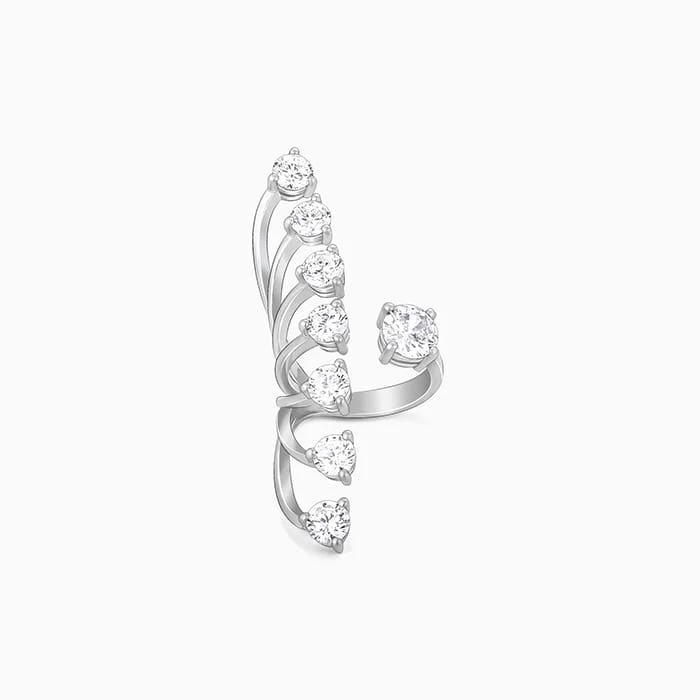 Promise Ring for Her-Silver Forever Sparkle Statement Ring