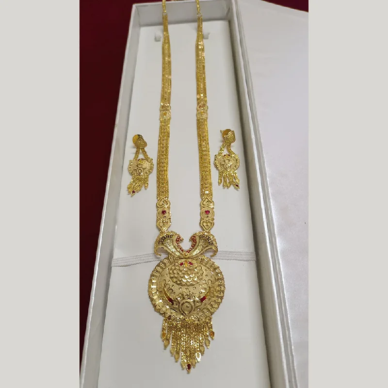 Personalized Gold Necklace-Pari Art Jewellery Forming Long Necklace Set