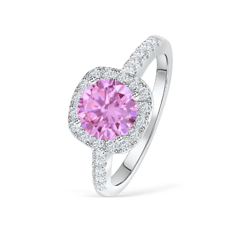 Men's Statement Ring-The Halo - Pink Sapphire