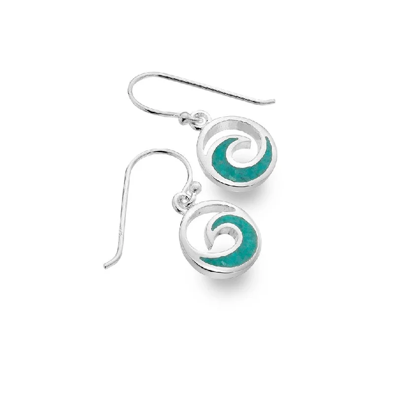 Earrings with Natural Stones-Sea Gems Turquoise Wave Drop Earrings