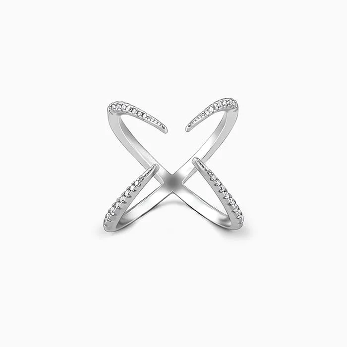 Elegant Wedding Band-Silver Celestial Cocktail Ring